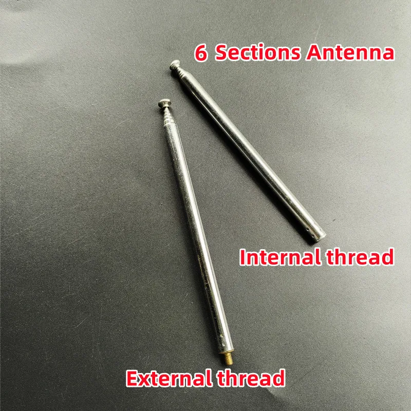 6 Section Telescoping Stainless Steel FM Radio Antenna Receiver Telescopic Aerial For Radio Equipment Toys Cars