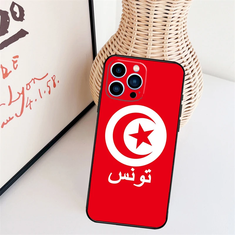 Tunisian Passport Flag Funda For iPhone 16 15 Pro 14 Pro Max Plus 11 13 12 Mini X XS XR Phone Case