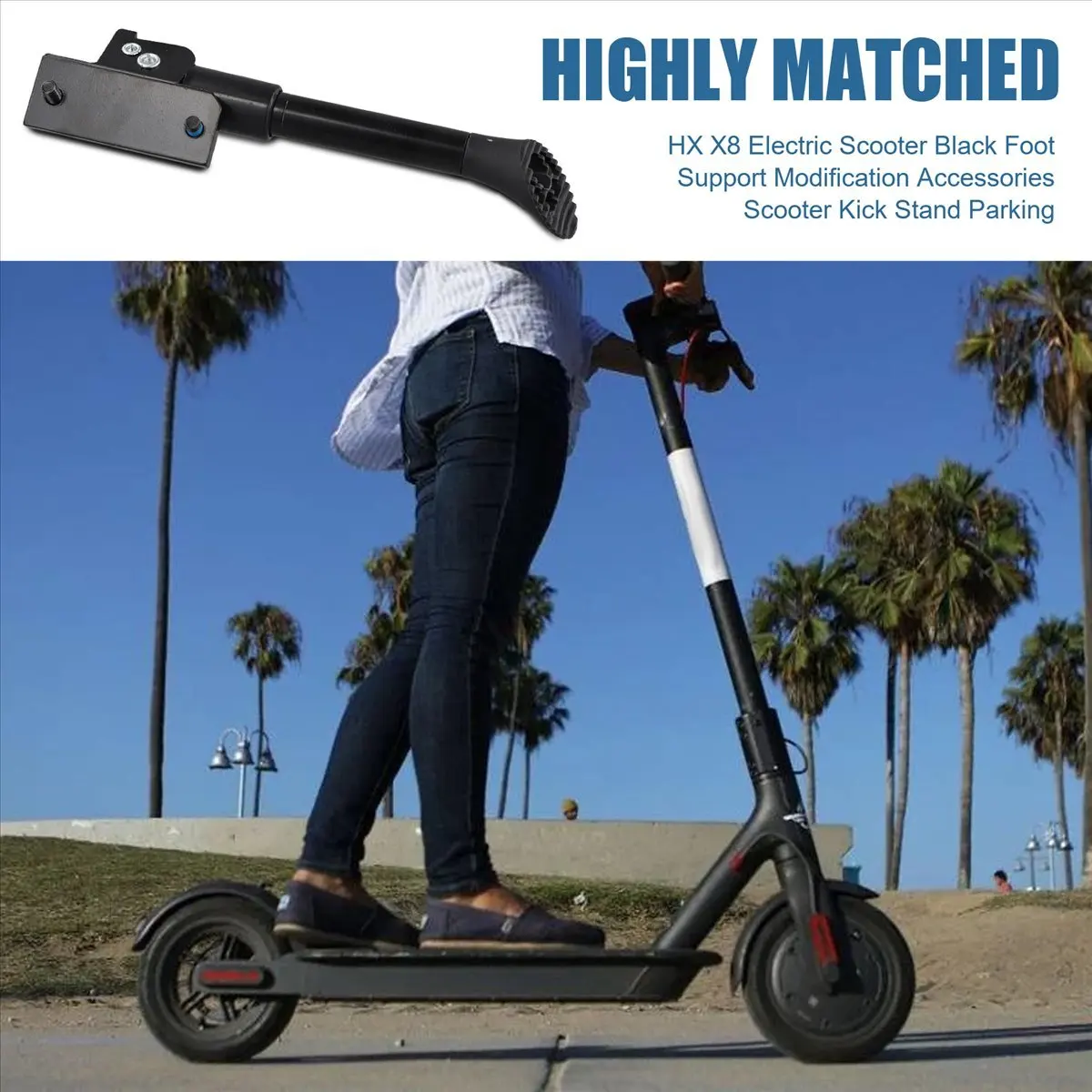 

ABXI Electric Scooter Parking Kickstand for HX X8 Foot Support Stand Tripod Side Support Scooter Accessories