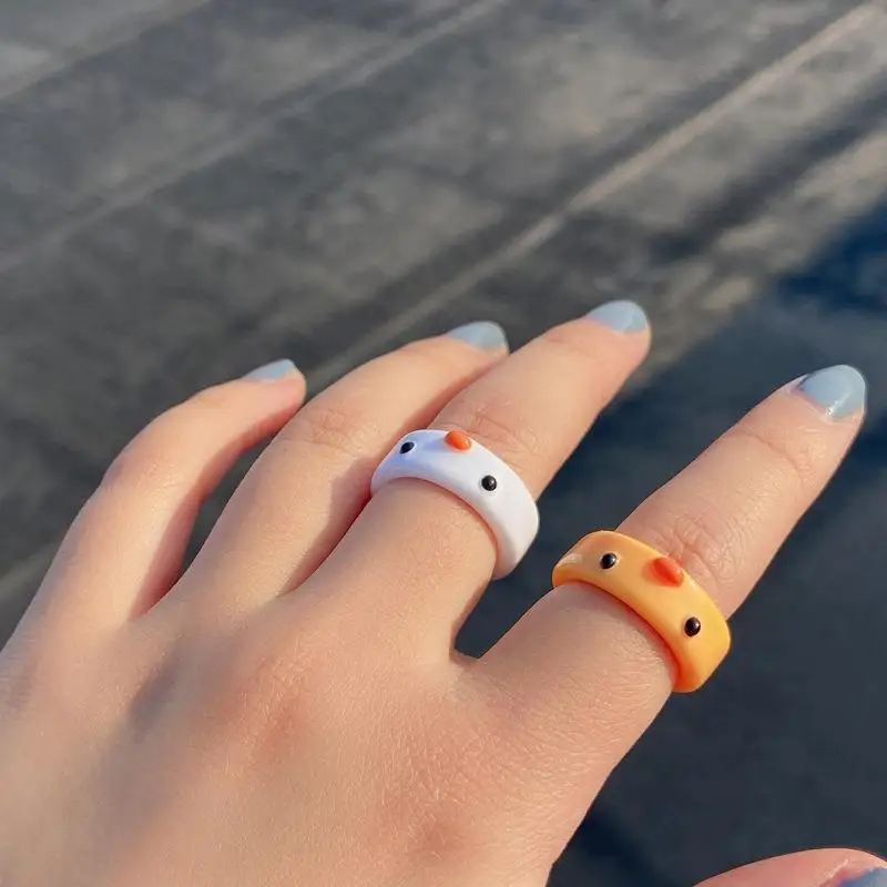

Fashionable Resin Animal Ring for Women Simple 3D Geometric Wide Ring Hand Jewelry Stylish Trendy Ring