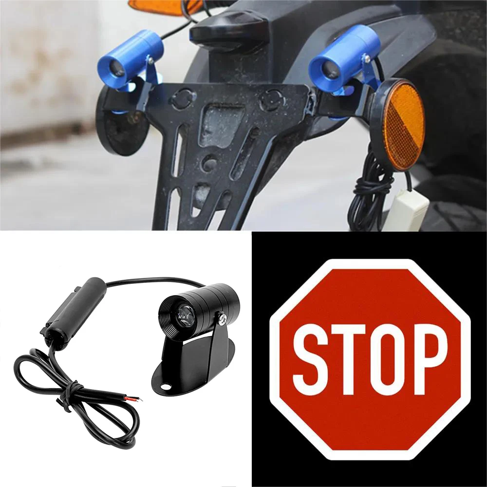 

1 Pieces Red White STOP Logo LED Projector Motorcycle Accessory Laser Shadow Light Universal Car Gadget