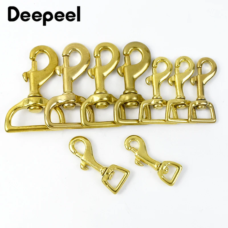 

2Pcs 12-38mm Solid Brass Belt Buckles Keychain Swivel Lobster Clasp Bag Strap Snap Hook Dog Collar Carabiner Clips Accessories