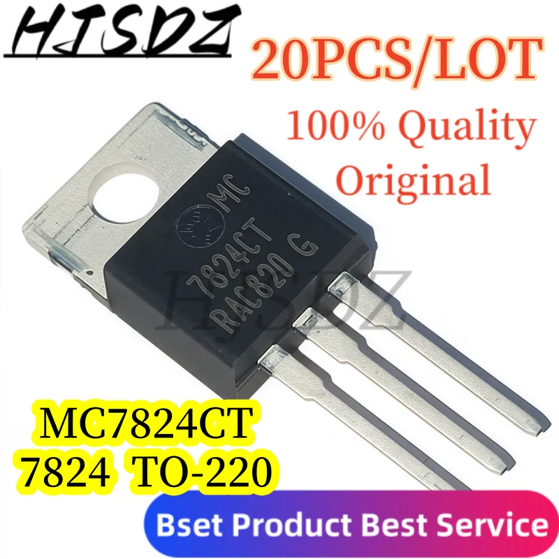 【20PCS/LOT】MC7824CT TO-220 24V 1A Three Terminal Positive Fixed Voltage Regulator IC  In Stock