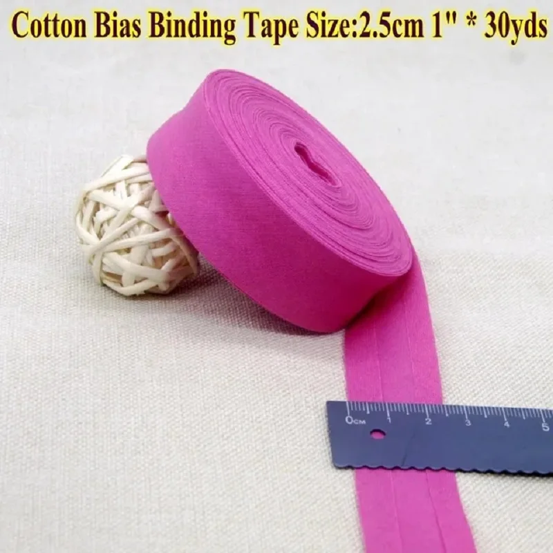 Single Folded Cotton Bias Bold Tape, Backside Iron, Garment Craft, Sewing Cloth Accessories, DIY, 25mm (1 \