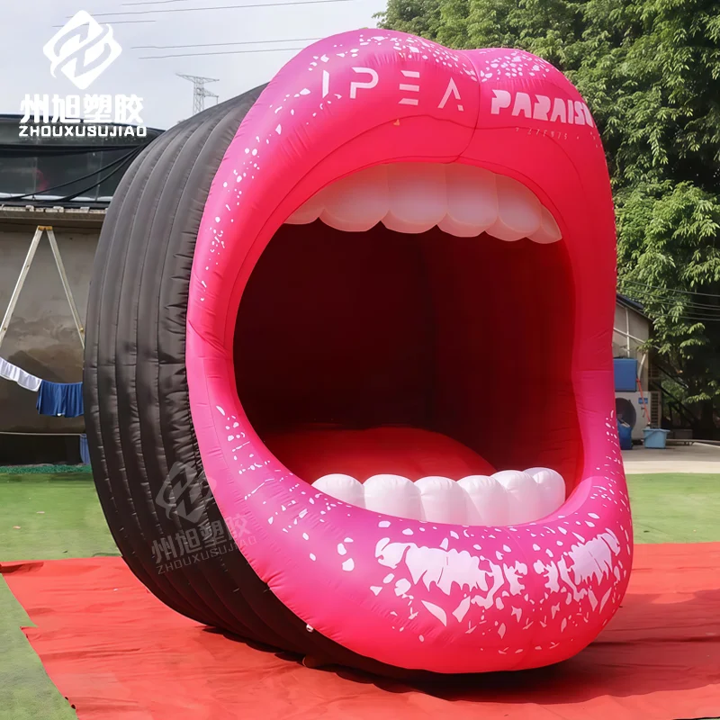 

Customized inflatable sexy red lips air model, red fashionable lips, decorative props for wedding party stage performances.