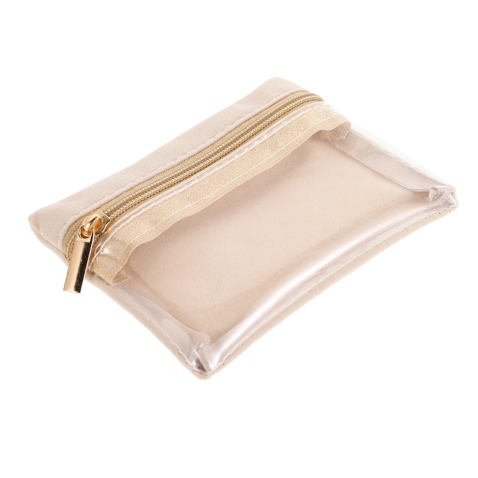 

Jewelry Storage Bag Clear Purse Anti Tarnish Pouch Drawstring Pink Flannel Bracelet Packaging
