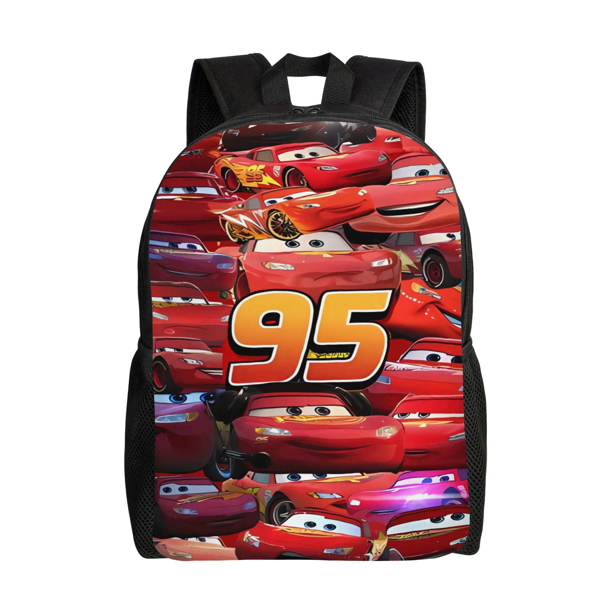 

Рюкзак Lightning Mcqueen Car 95 для девочек, спортивные рюкзаки из полиэстера, дышащие школьные сумки Kawaii, рюкзак