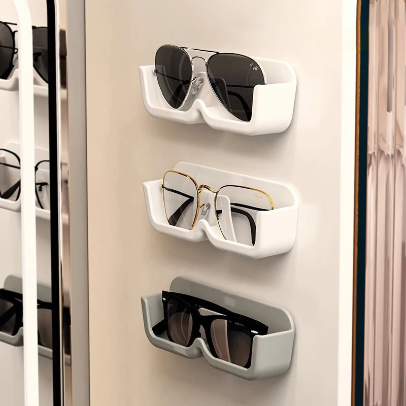 Glasses Storage Box Wall Mounted Perforated Free Sunglasses Display Cabinet Simple Sunglasses Storage Holder