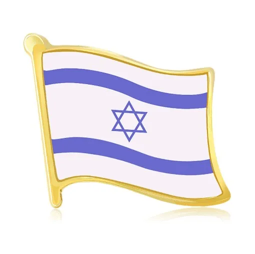 Israeli small flag oil dripping brooch collar needle cufflinks wholesale versatile personalized clothing chest flower