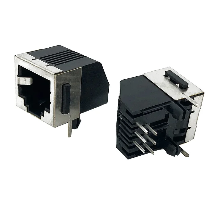 10PCS 5722 RJ12 with semi-shielded 6-core telephone jack interface horizontal right-angle plug 6P6C telephone socket