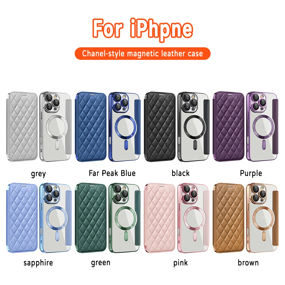 Flip PU-Lederhülle für Apple iPhone 17 16 15 14 13 12 11 Pro Max 2-in-1 Kartenfächer Brieftasche Ständerhülle für Magsafe-Ladegerät