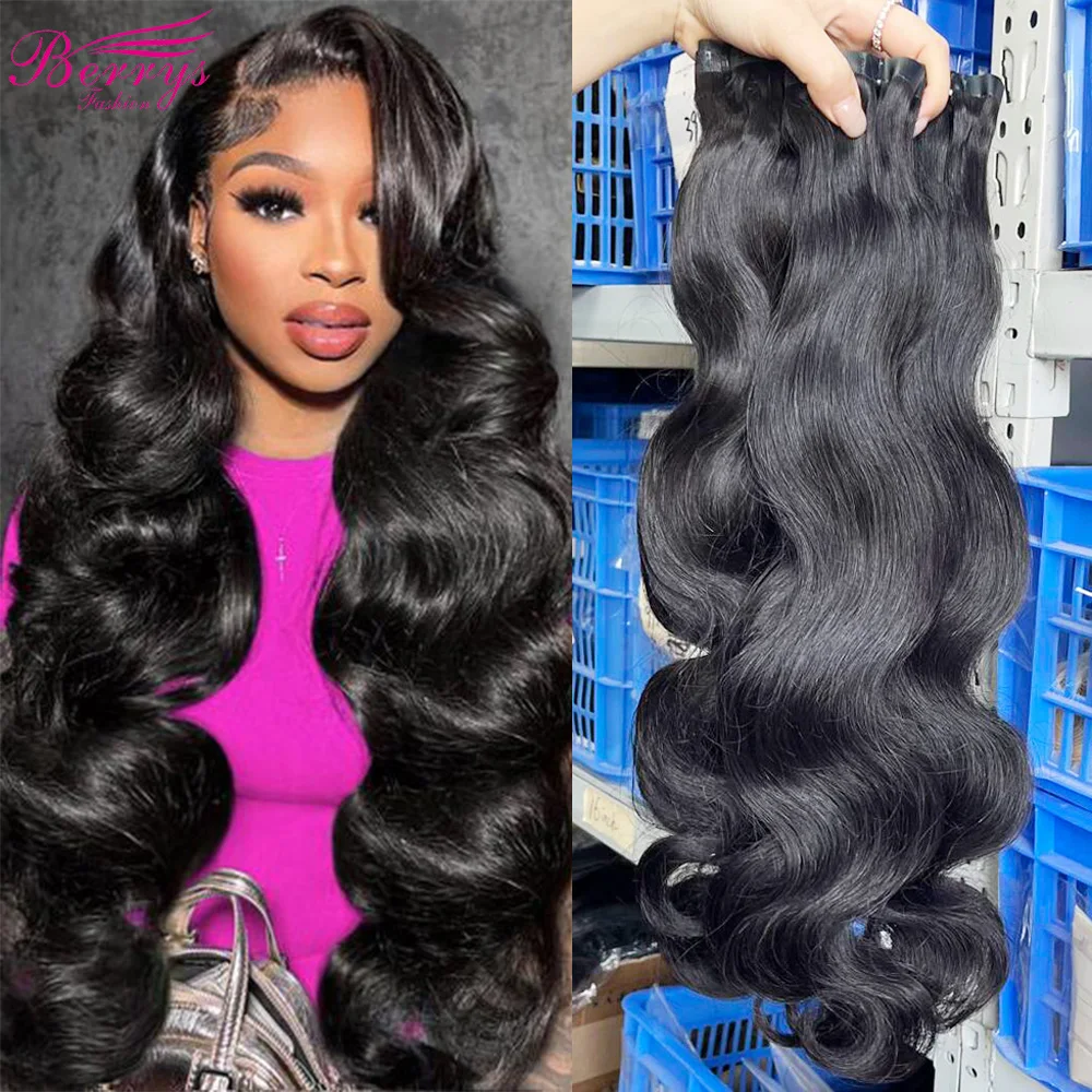 Berrys Fashion Body Wave Clip Ins Human Hair Extensions 100% Unprocessed Brazilian Seamless Clip Ins Raw Hair For Women