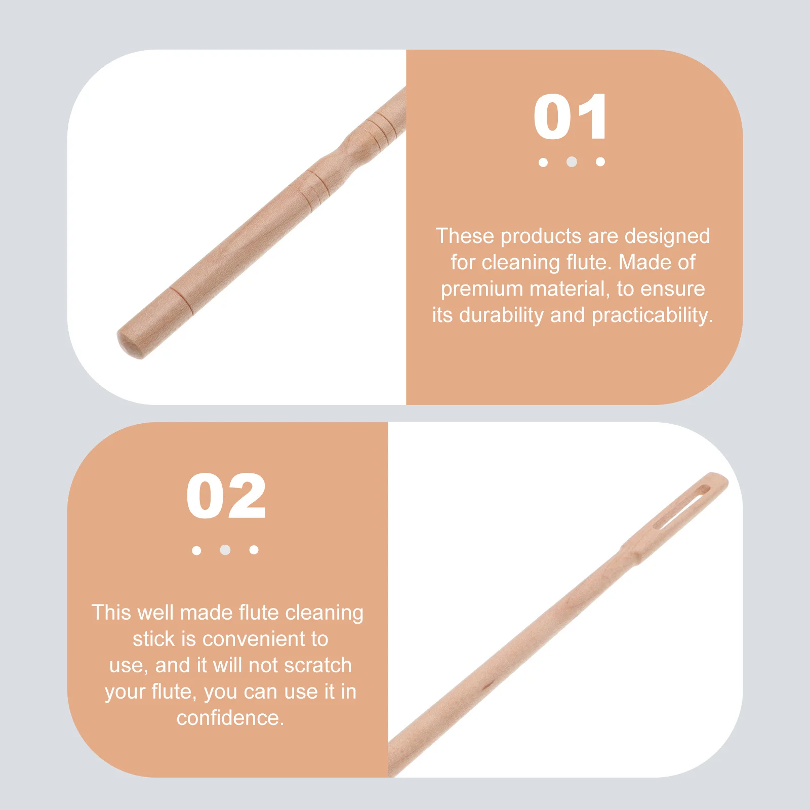 

Flute Cleaning Rod Made of Selected Wood Material Non-Scratch Surface for Piccolo Care Cleaning Stick Supply Flute Accessories