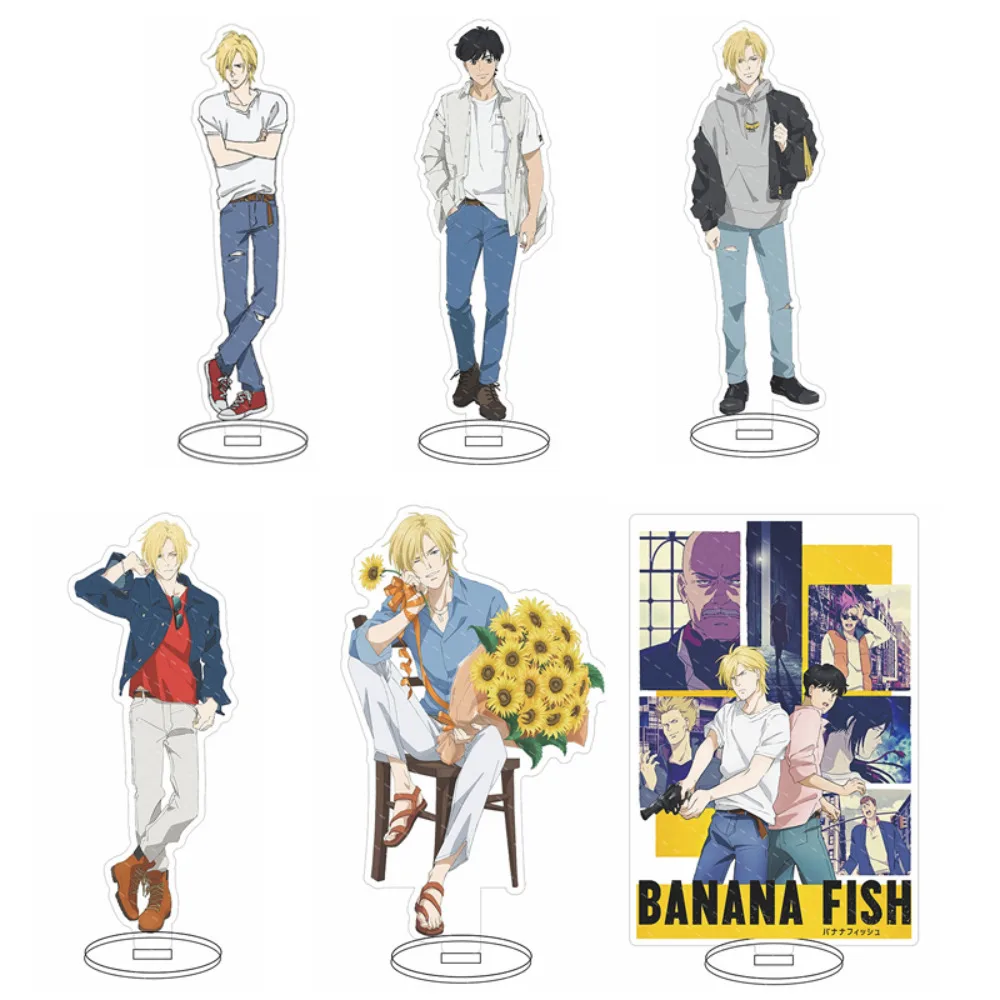 Anime Acrylic Stand Figure Model Plate Holder Okumura Eiji Ash Lynx Keychain Cartoon Characters Desk Decor Fans Collection Gift