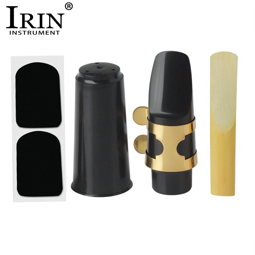 Irin alto tenor soprano saxofone bocal abs sax bocal com tampa fivela de metal reed instrumento de sopro acessórios