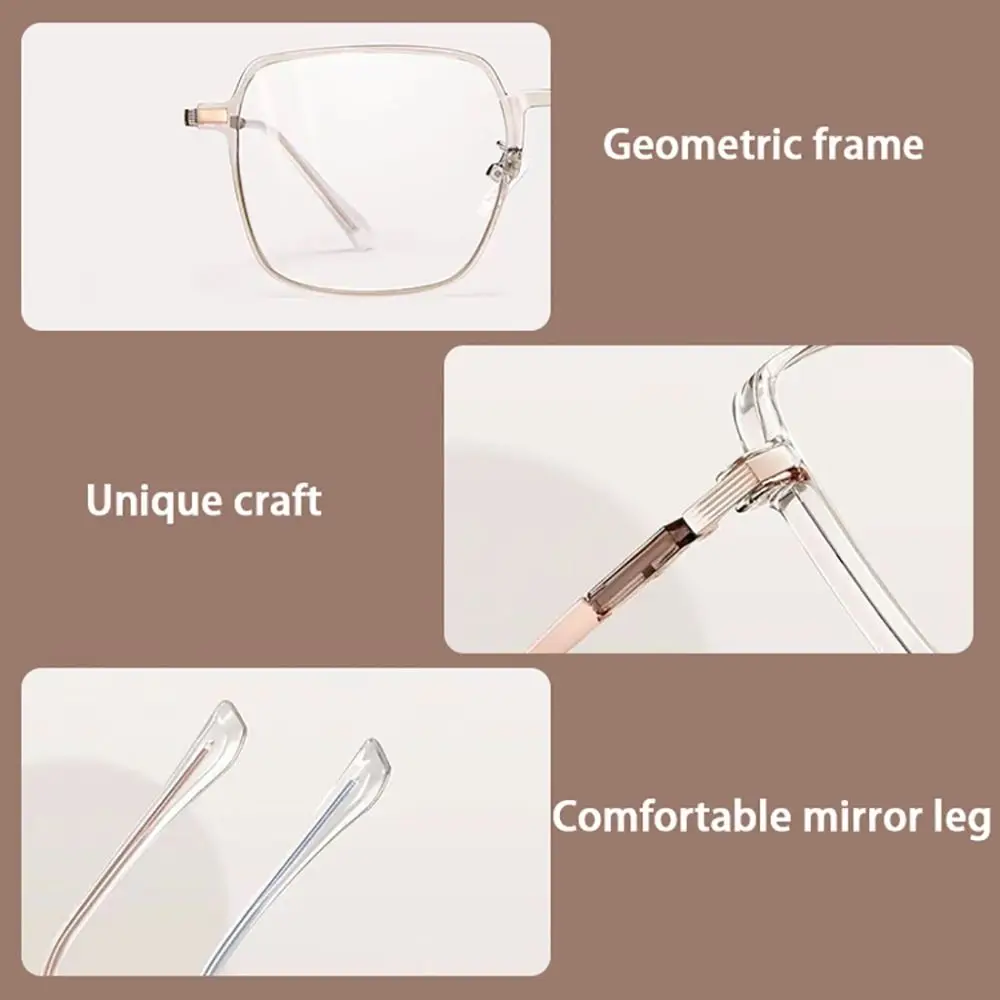 Fashion Square Clear Frame Optical Eyewear for Women Men Anti Blue Light Glasses Trendy Office Eye Protection Computer Goggles