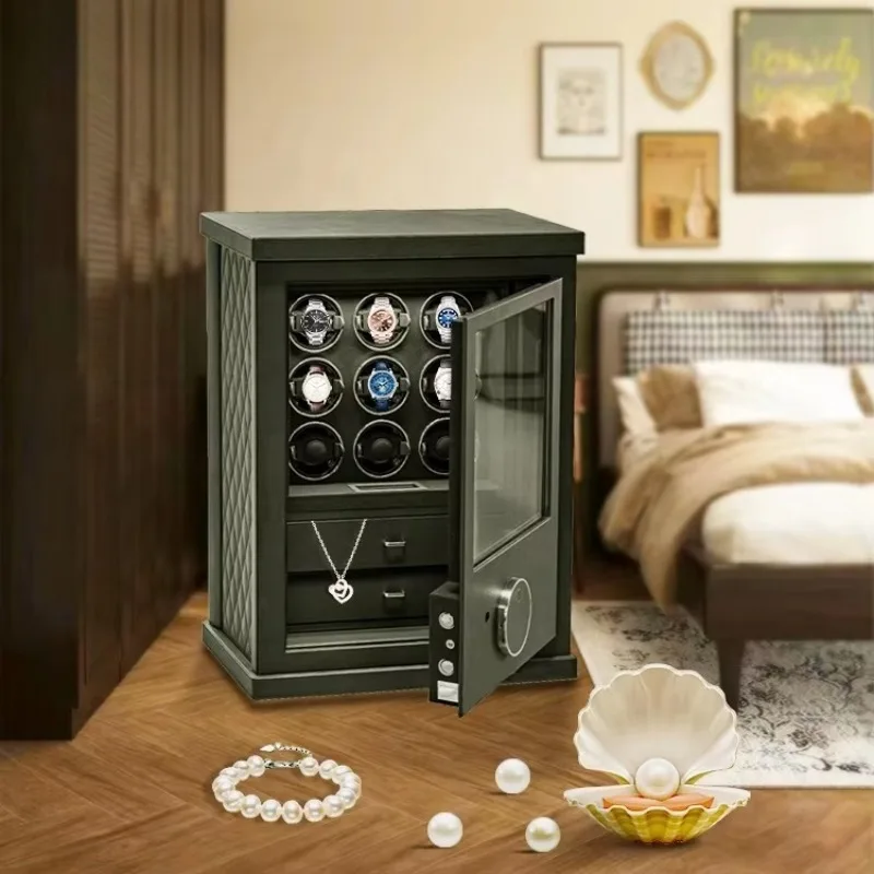 

12 Slots Handmade Natural Watch Winder Wooden Safe Box for Automatic Watches