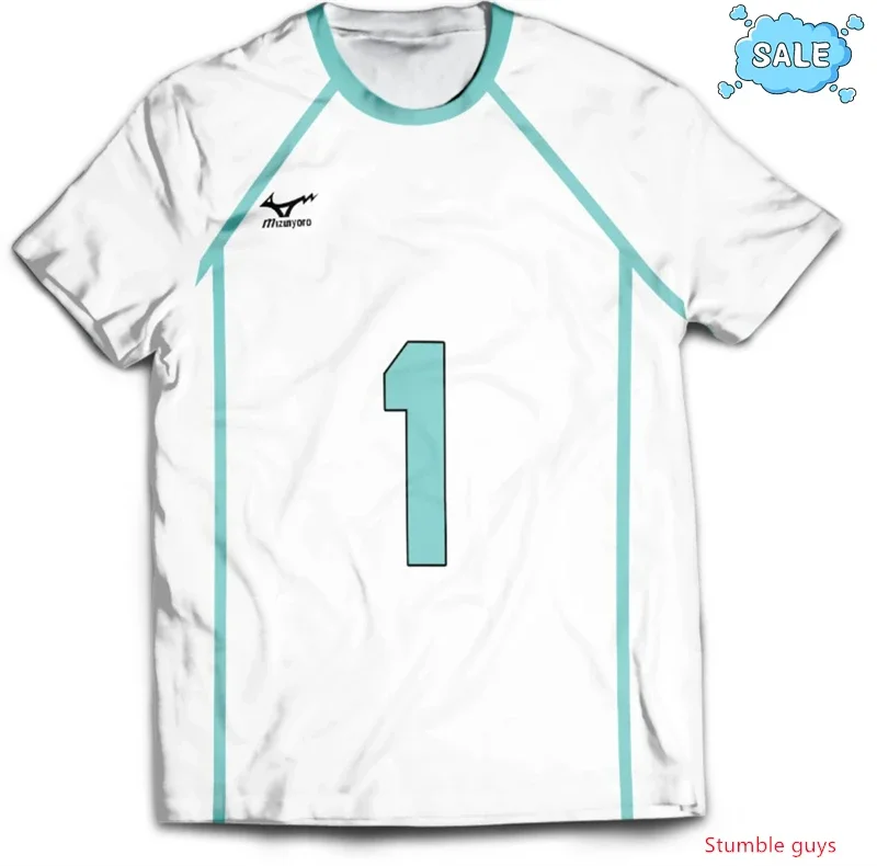 Haikyuu Kuroo Tetsurou Kozume Nekoma Jersey T-shirt Anime High School Volleyball Cosplay Sportswear Kids Boys Clothes Tops