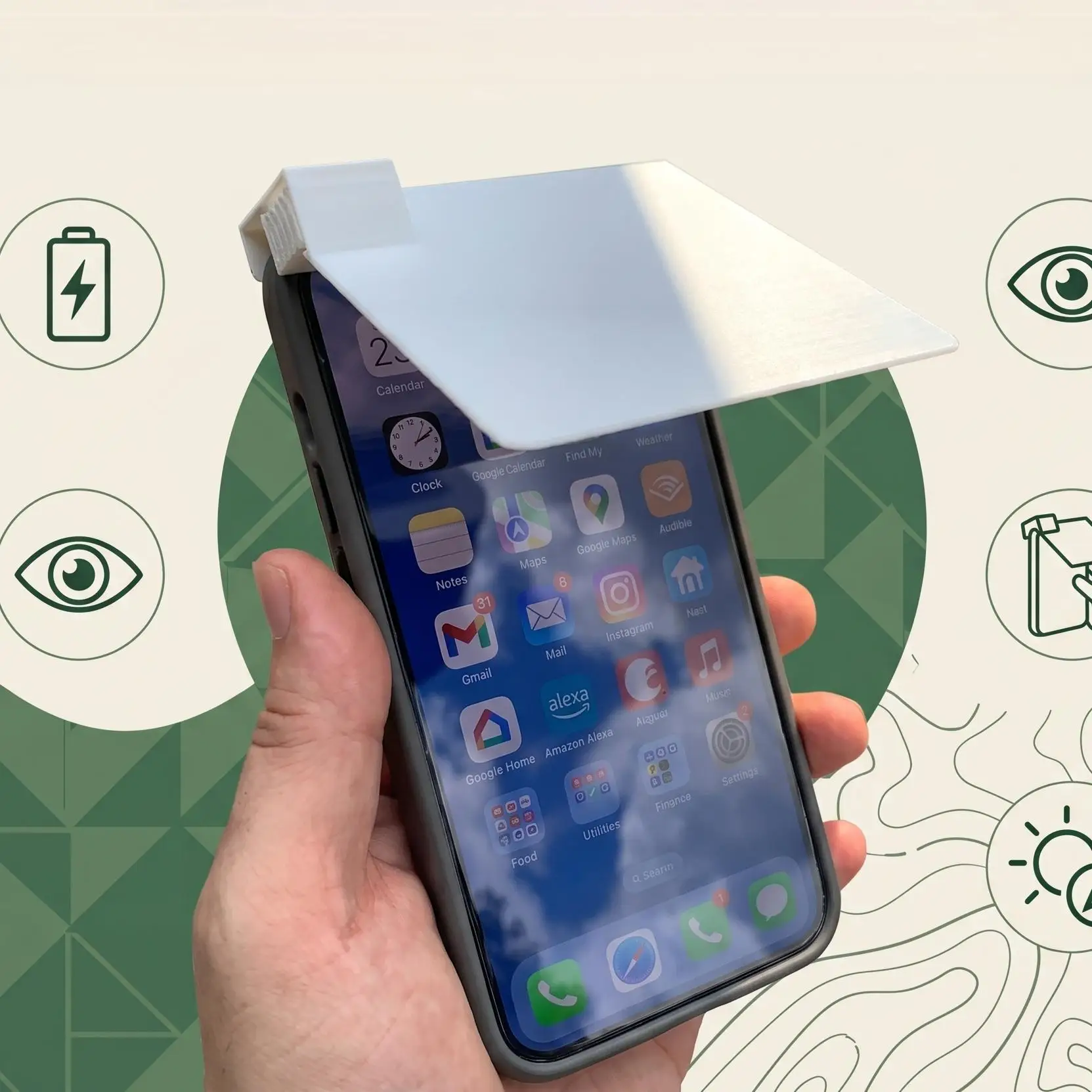 Phone Sun Visor Anti Glare Screen Shield for Outdoor Use Enhances Visibility in Direct Sunlight Reduces Reflections