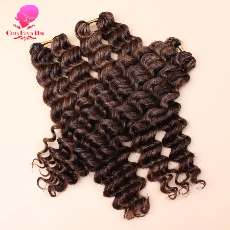 Highlight Deep Wave Feather Crochet Echthaar Unsichtbare Wunderknoten Haarverlängerung 100% Echthaar Farbige Boho Zöpfe – Detail 17