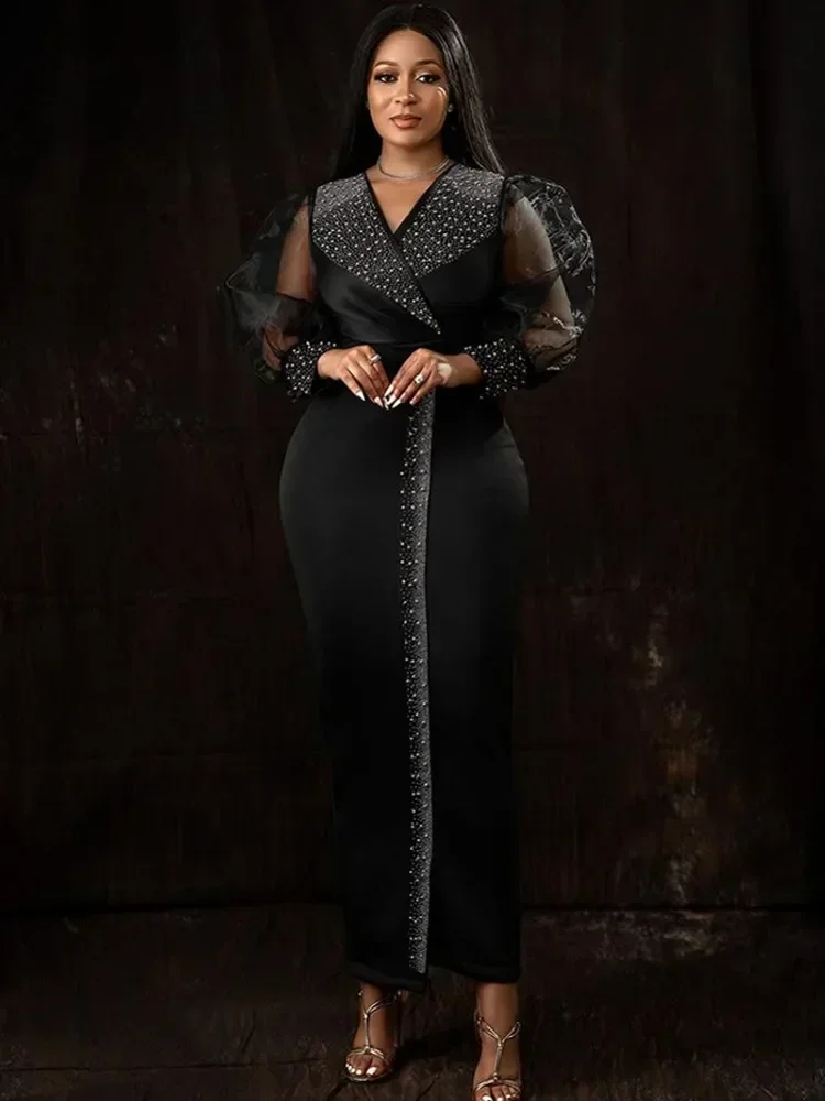 

African Dresses for Women Elegant Dashiki Abaya Maxi Dress Africa Clothes Dashiki Ankara Dresses 2025 Summer Autumn
