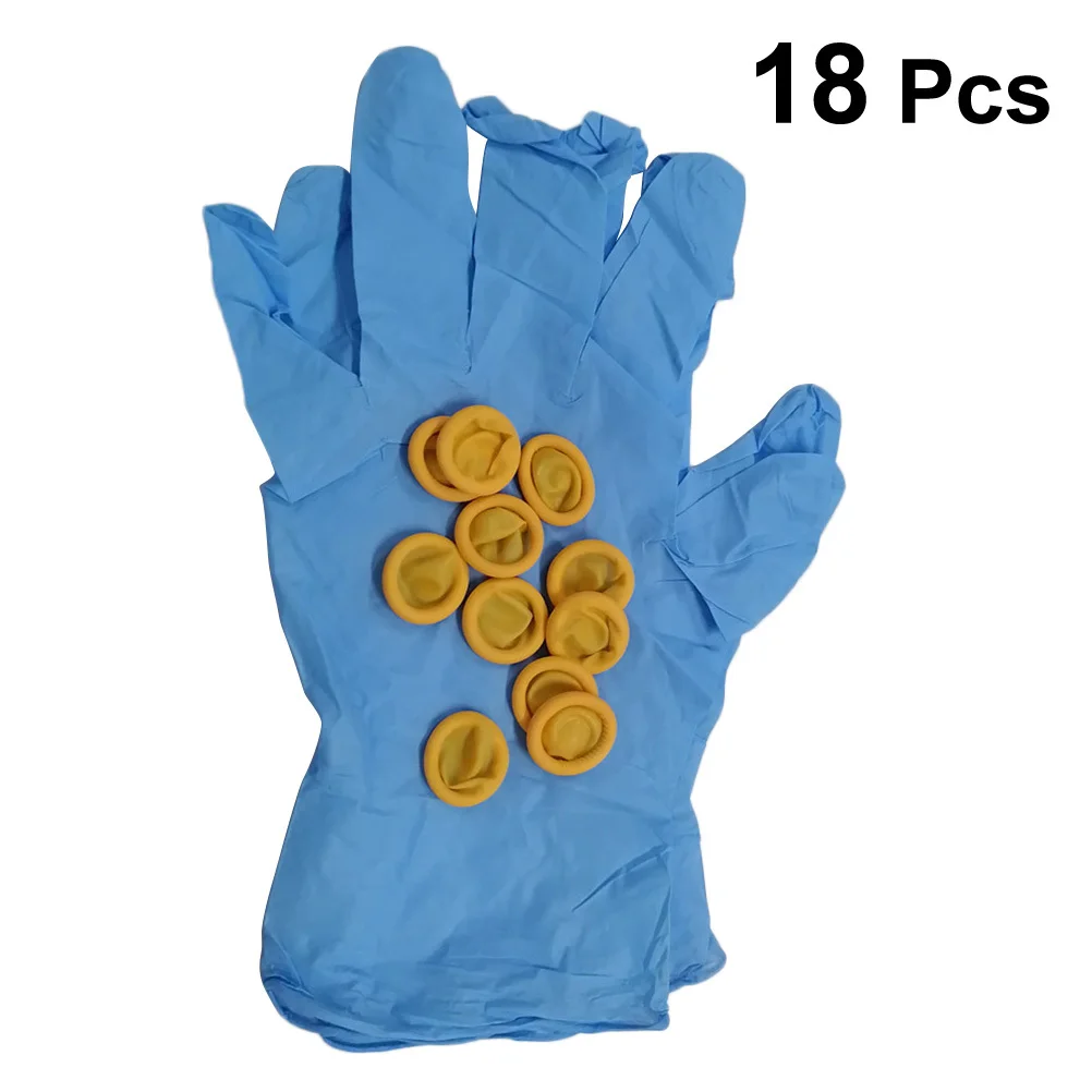

18pcs Disposable Nitrile Gloves 10 Finger Cots 8 Pair Protective Non-Stick Anti-Static For Electronics Repair Painting Nail Art