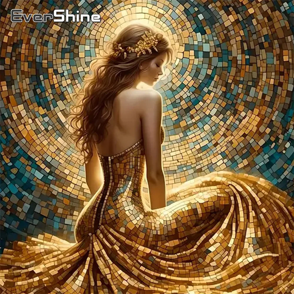 Evershine DIY Diamant Malerei Frau Porträt voll quadratisch rund Diamant Stickerei geeignet für Anfänger Mosaik Kind Hobby