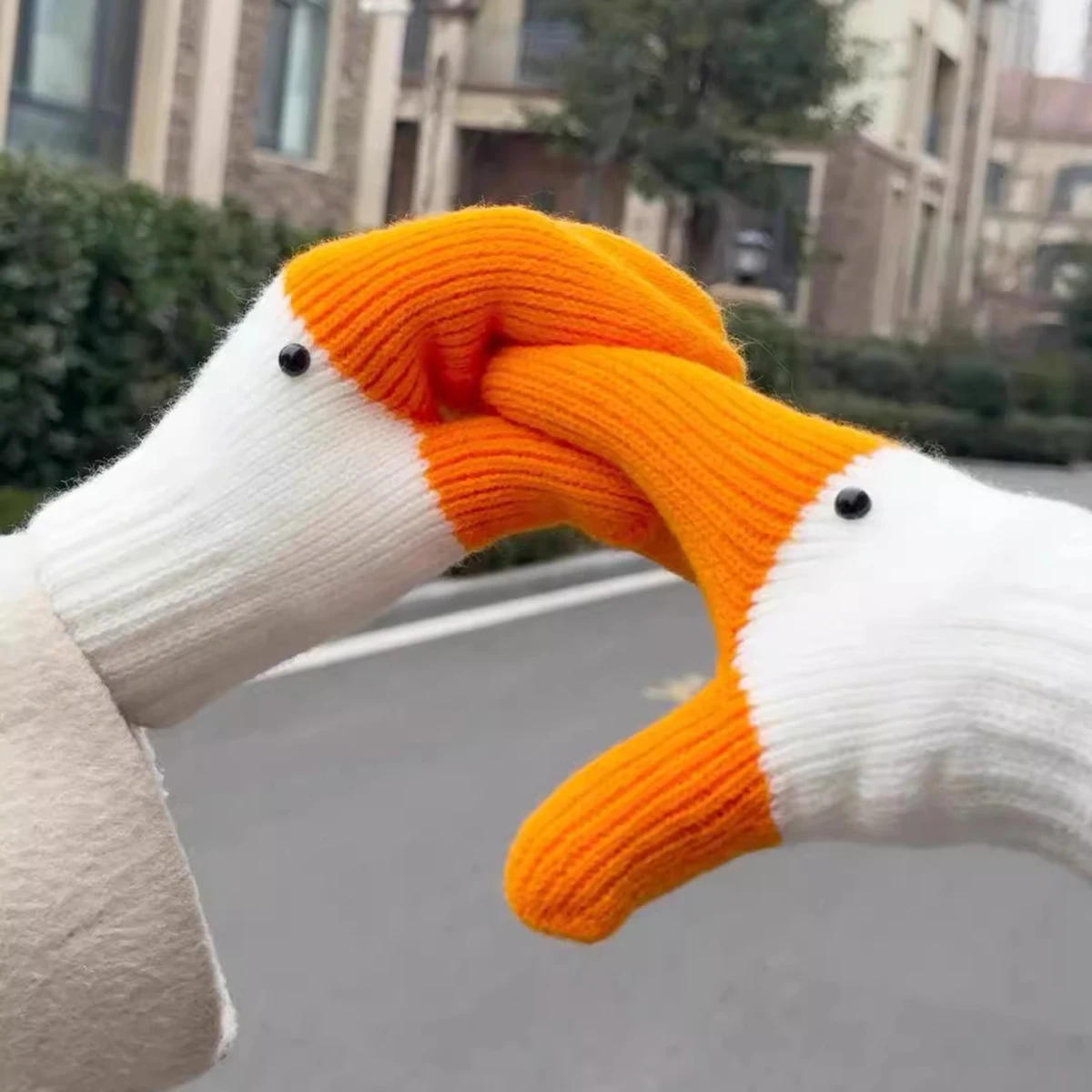 قفازات أوزة شتوية، قفازات حيوانات مبتكرة ومضحكة مع بطانة حرارية ناعمة، قفازات أوزة لطيفة هدية للنساء الصديقات