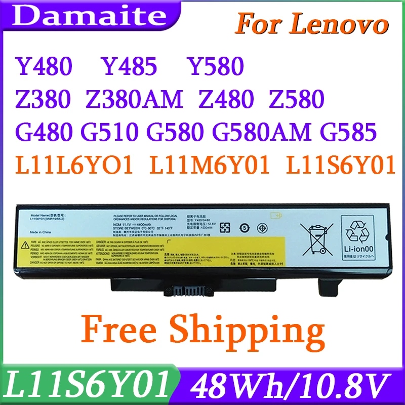 

L11S6Y01 L11L6Y01 Laptop Battery For Lenovo G480 G485 G510 G580 G585 Y480 Y485 Y580 Z380 Z480 Z580 ThinkPad E430 E530 45N1043