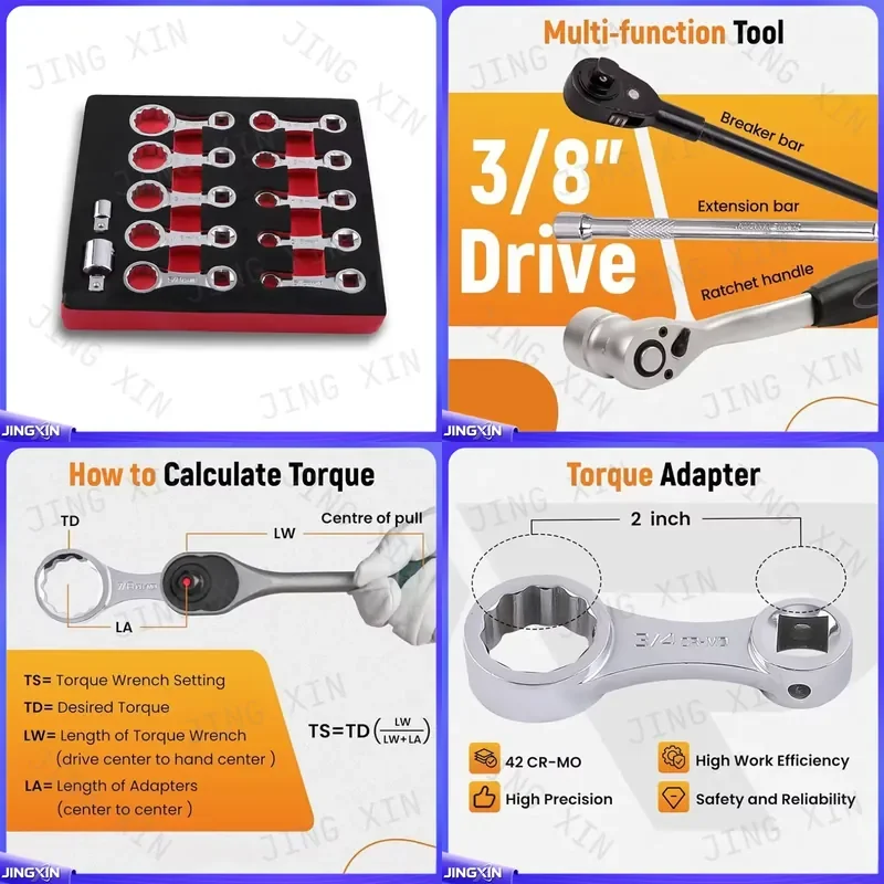 custom for Torque Adapter Set Extensions Hex Wrench Box End Adaptors Automotive Repair Industrial Maintenance Tool Kit