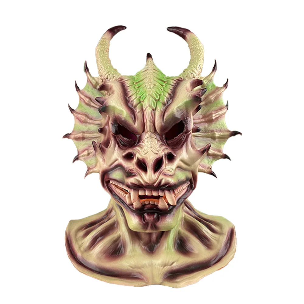 Maska Smoka Potwora Pełna Głowa Maski Zwierząt Straszne Halloween Party Maskarada Karnawał Kostium Rekwizyt Horror Cosplay Akcesoria