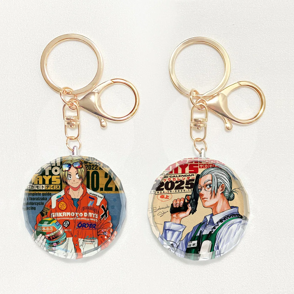 Anime Taro SAKAMOTO DAYS Asakura Shin Crystal Figure Keychain Pendant Ruu Shaotan Cosplay Charm Cartoon Keryring Christmas Gift