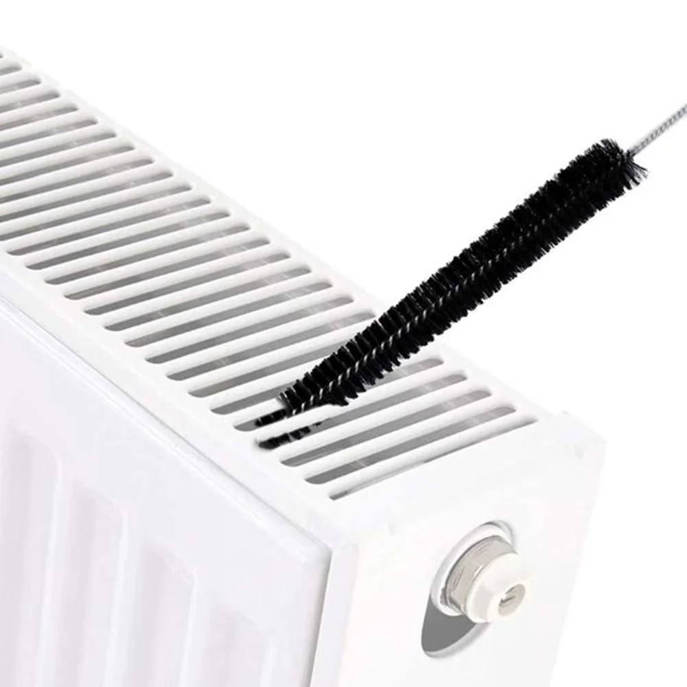 Radiator cleaning brush, long-handled soft brush, wooden handle, resin brush head, plastic material, no power or batteries neede