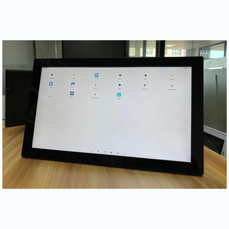 Large touchscreen tablets of various sizes, 13.3 to 55 inches, Android Linux PoE wall-mounted LCD displays with PoE support