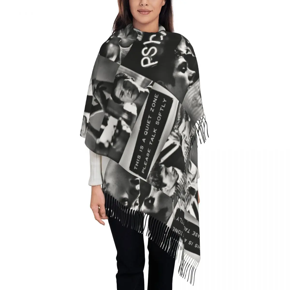 Scarf for Womens Winter Fall Shawls and Wrap Damon Salvatore The Vampire Diaries Large Scarves with Tassel for Daily Wear
