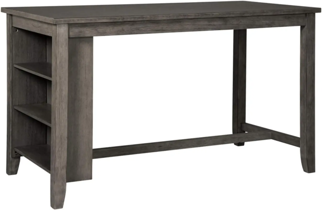 

Signature Design by Ashley Caitbrook Rustic Counter Height Dining Table with Storage, Dark Gray