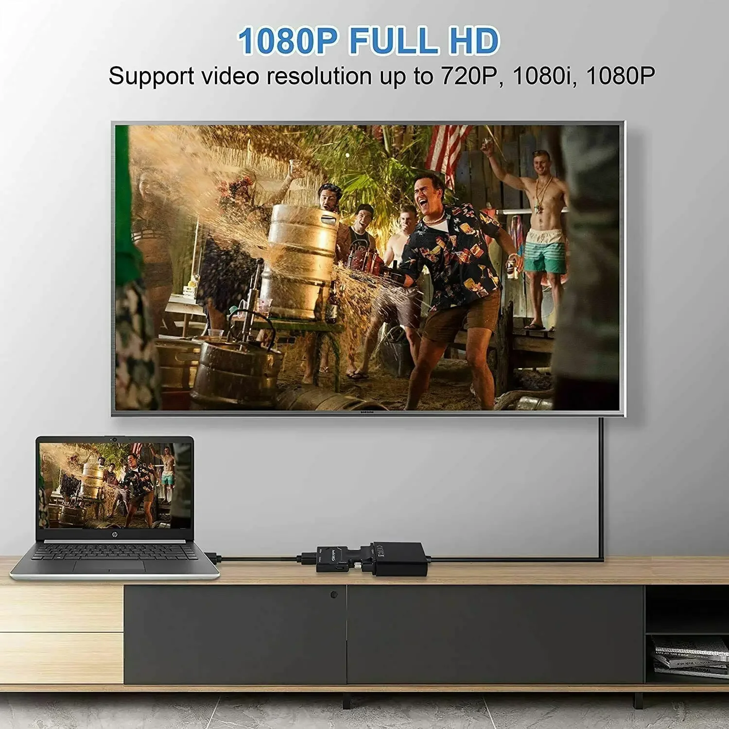 อะแดปเตอร์แปลง HDM1-compatible เป็น VGA แบบ Full HD 1080P อะแดปเตอร์ VGA เป็น HDTV สำหรับพีซีแล็ปท็อปไปยัง