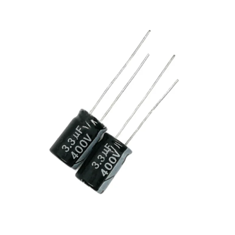 20pcs Electrolytic Capacitors 400V3.3UF Volume 6*12mm 3.3UF/400V High Temperature Resistant Power Supply Capacitors NEW