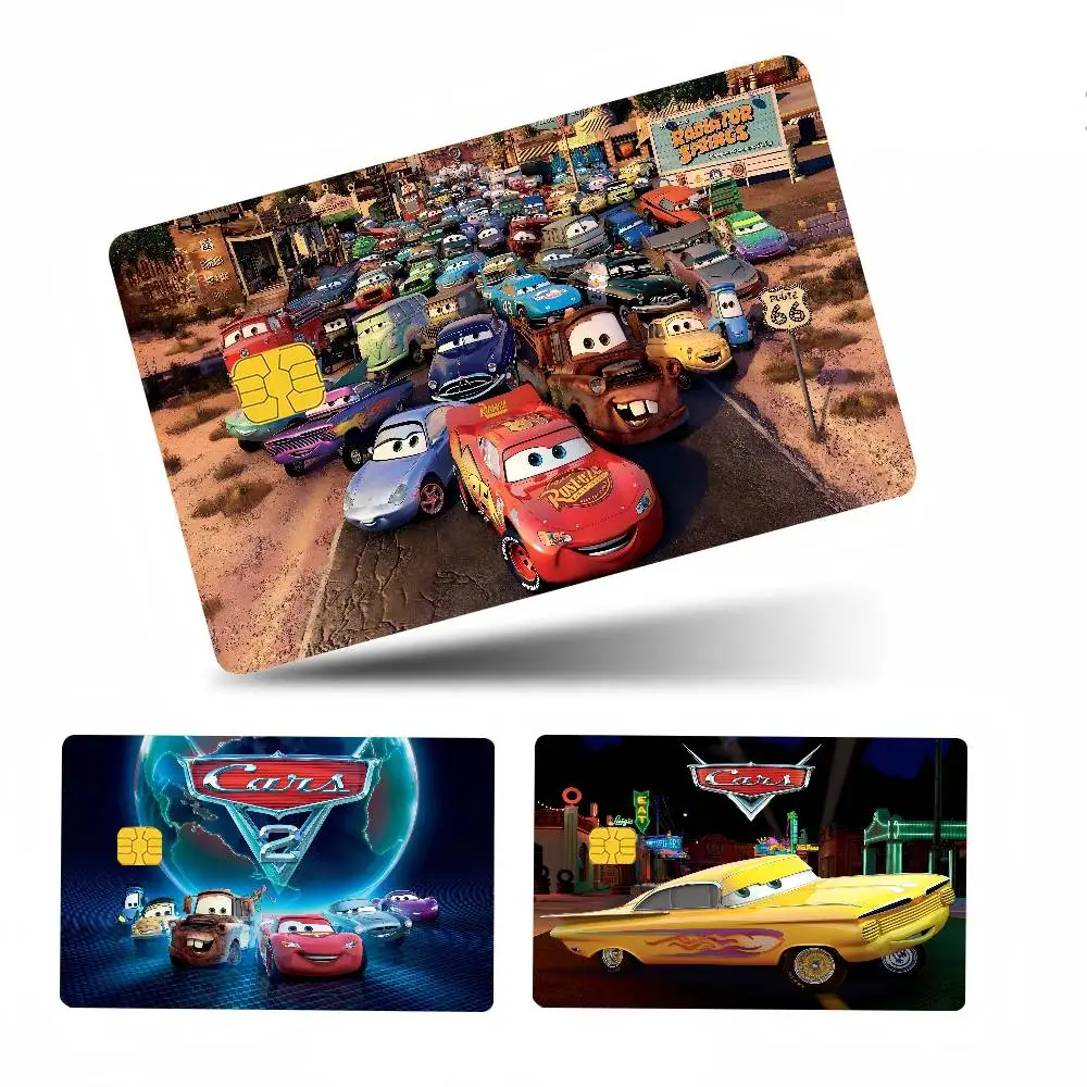 غطاء جلدي لفيلم D-Disney Cars Anime لبطاقة الائتمان وبطاقة الخصم البنك الأمامية