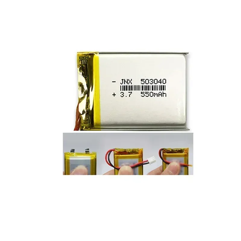 503040 3.7V 550mAh Rechargeable Lithium Polymer Battery for Radio DVD DVR Video Recorder LED Light PSP Speaker