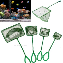 Portable Fish Net Long Handle Square Aquarium Accessories Fish Tank Landing Net Fishing Net Fish Floating Objects Cleaning Tools