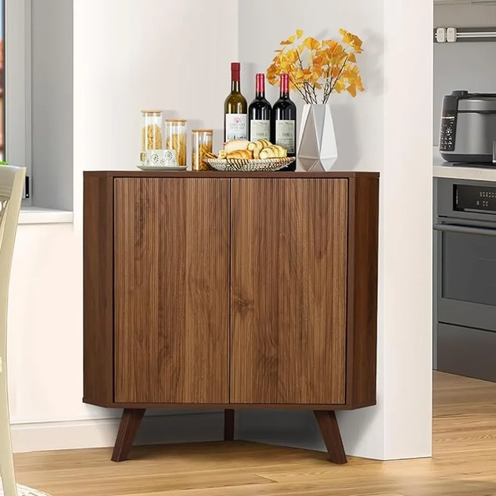 

Freestanding Tall Storage Cabinet with Adjustable Shelves, 6-Tier Corner Display Cabinet for Bathroom
