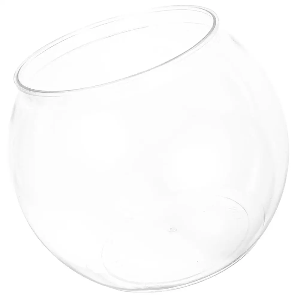 

Transparent Landscape Fish Tank Mini Aquarium Globe Bowl for Goldfish Clear Plastic Desktop Container 110B Office Home Garden