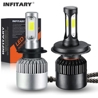 Infitary LED Car headlight H7 H4 H11 H1 9005 9006 H3 880 H13 9004 9007 72W 12V Lamp Auto Headlamp 6500K Super Bright Light Bulb