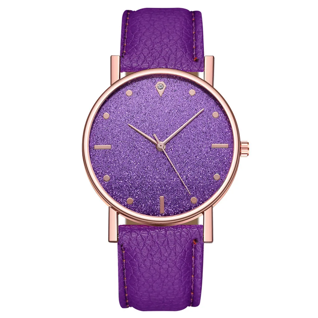 Montre à quartz avec bracelet en cuir pour femme, simple, cadran rond, décontracté, rapide, sans fil, régulier, tout match, loisirs, mode