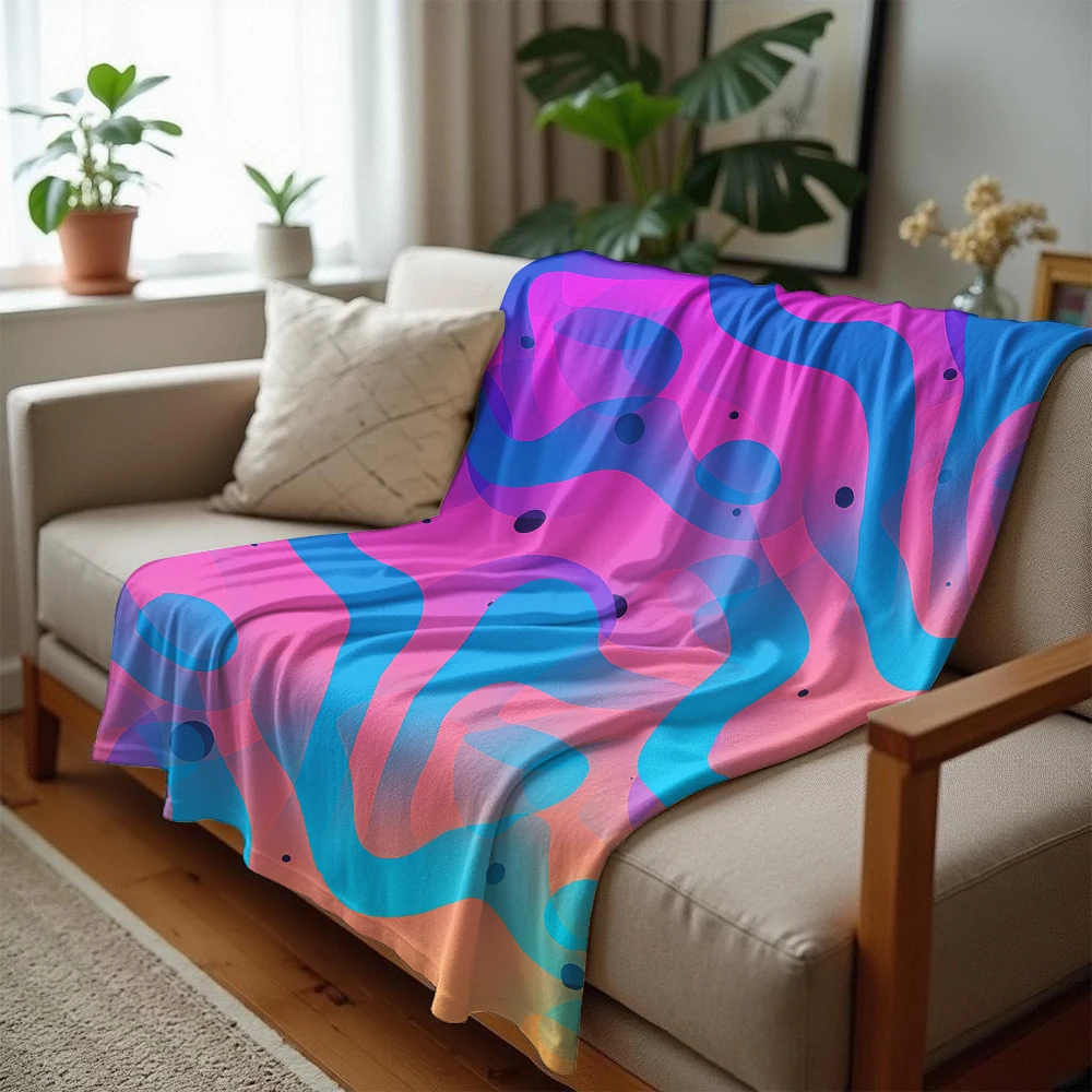 Gradient Fluid Ultra Soft Sherpa Fleece Blanket Fluffy Warm Halloween Cozy Throw for Sofa Couch Bedroom Gift All season