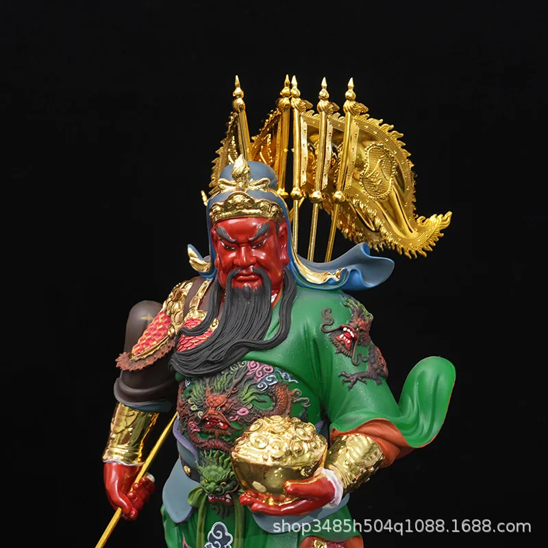 The statue of the god of martial arts Buddha carrying a knife Jiulong Guan Gong Yuanbao Guan Di Erye resin statue is dedicated t