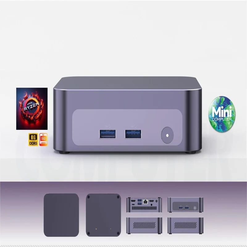 Performance Mini Desktop AMD Ryzen 7 5700U 32GB RAM 256GB SSD AMD Radeon Graphics Remote Work