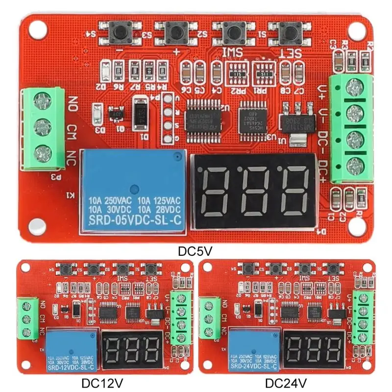 B50B-DVB01 Digital Voltage Comparator Module DC 5V/12V 24V Voltage Measurement Charging Discharging Indicator Monitor