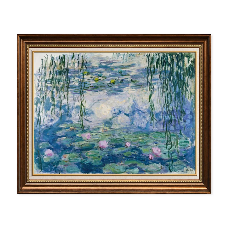 

Hand-Painted Oil Painting Landscape Oscar-Claude Monet Impression Water Lilies Lotus Pond Copy Famous Paintings Room Home Decor